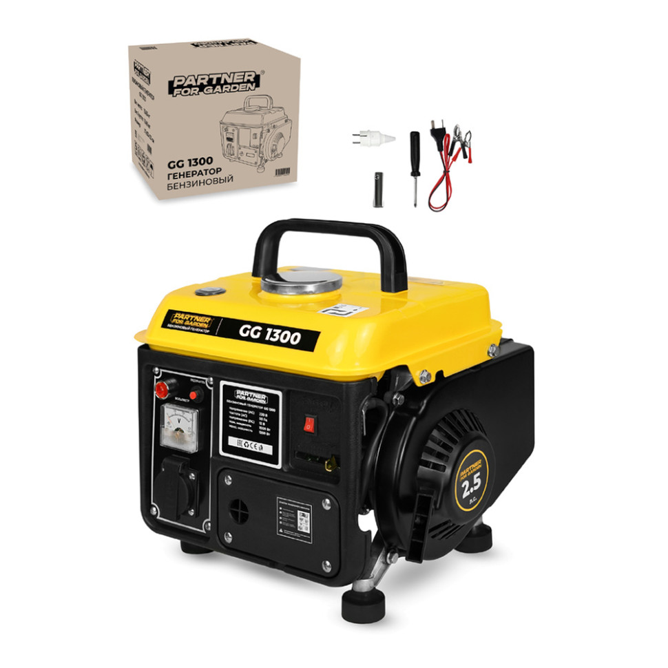 Генератор бензиновый Partner for Garden GG1300 (1/1.2кВт, 220В 1-фаза, 4-такт., руч.стартер, медь) Генератор бензиновый Partner for Garden GG1300 (1/1.2кВт, 220В 1-фаза, 4-такт., руч.стартер, медь)