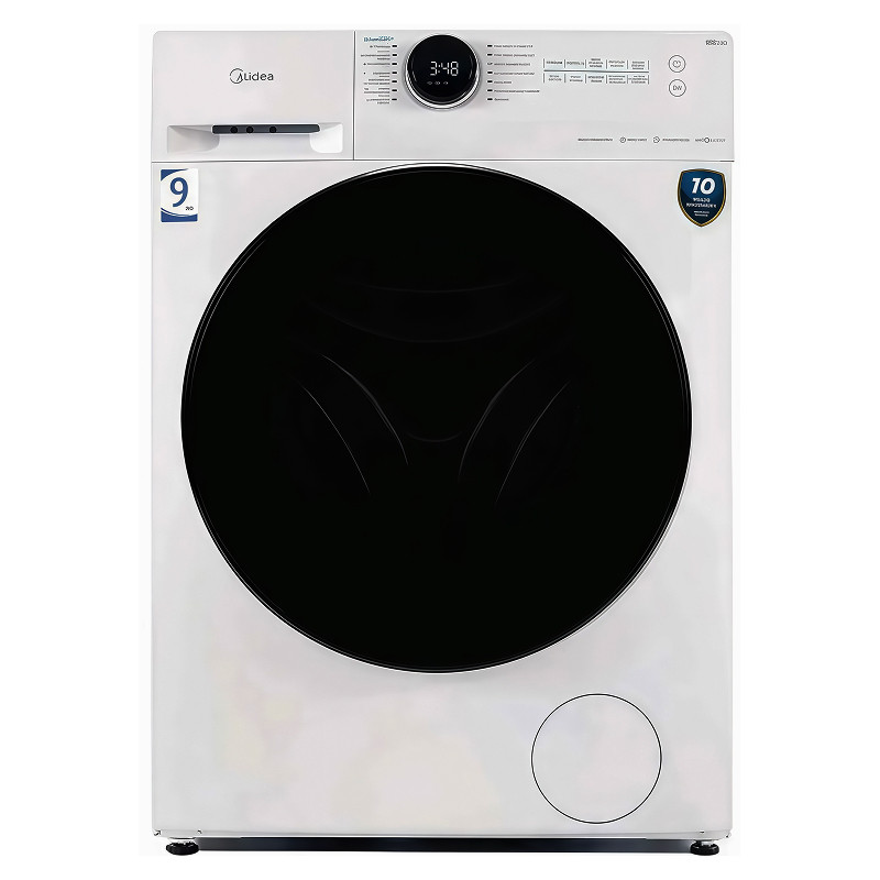 Стиральная машина Midea MF200W90WBS/W-RU 9кг; 1400 об/мин; Инверторный мотор, пар