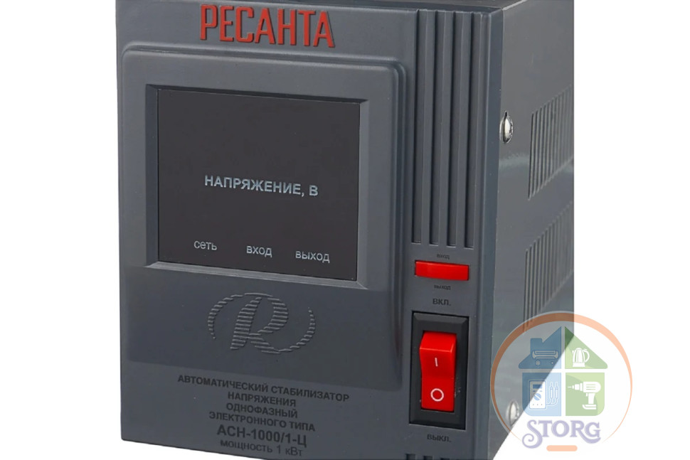 Стабилизатор напряжения релейный Ресанта АСН-1000/1-Ц 63/6/2 (1кВт, 140-260 В, 12 мес гарантия)