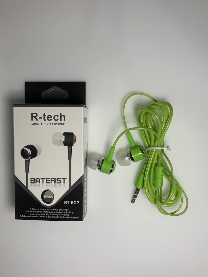 Вакуумные внутриканальные наушники R-Tech RT-902 (Зеленый)