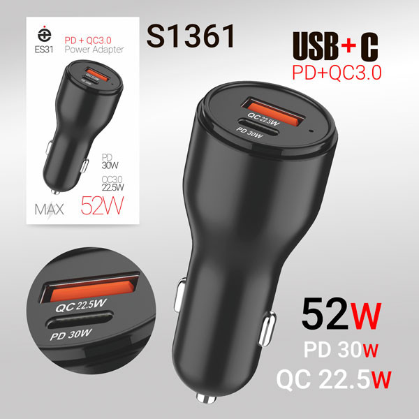 АЗУ Deespi ES31 PD30W+QC3.0 55W (Black)