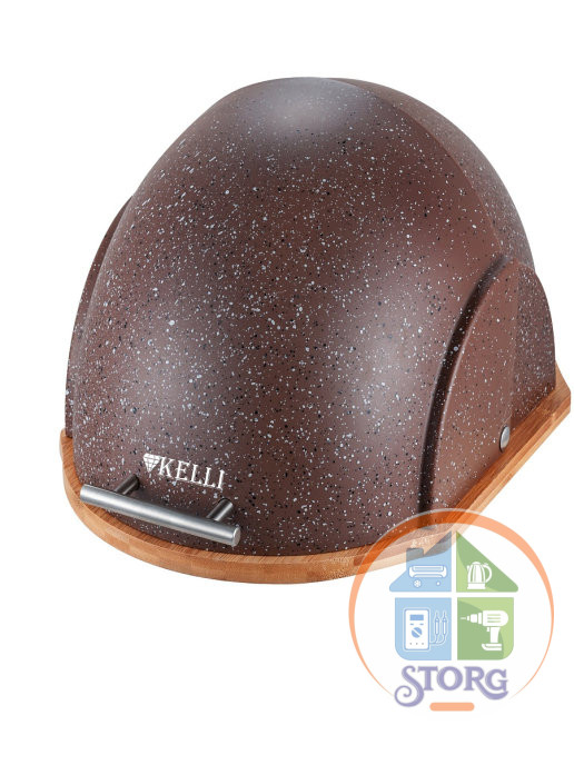 Хлебница KELLI KL-2152 (1x4)  прочный пластиковый корпус бамбуковое основание размер-37*26,5*20,5