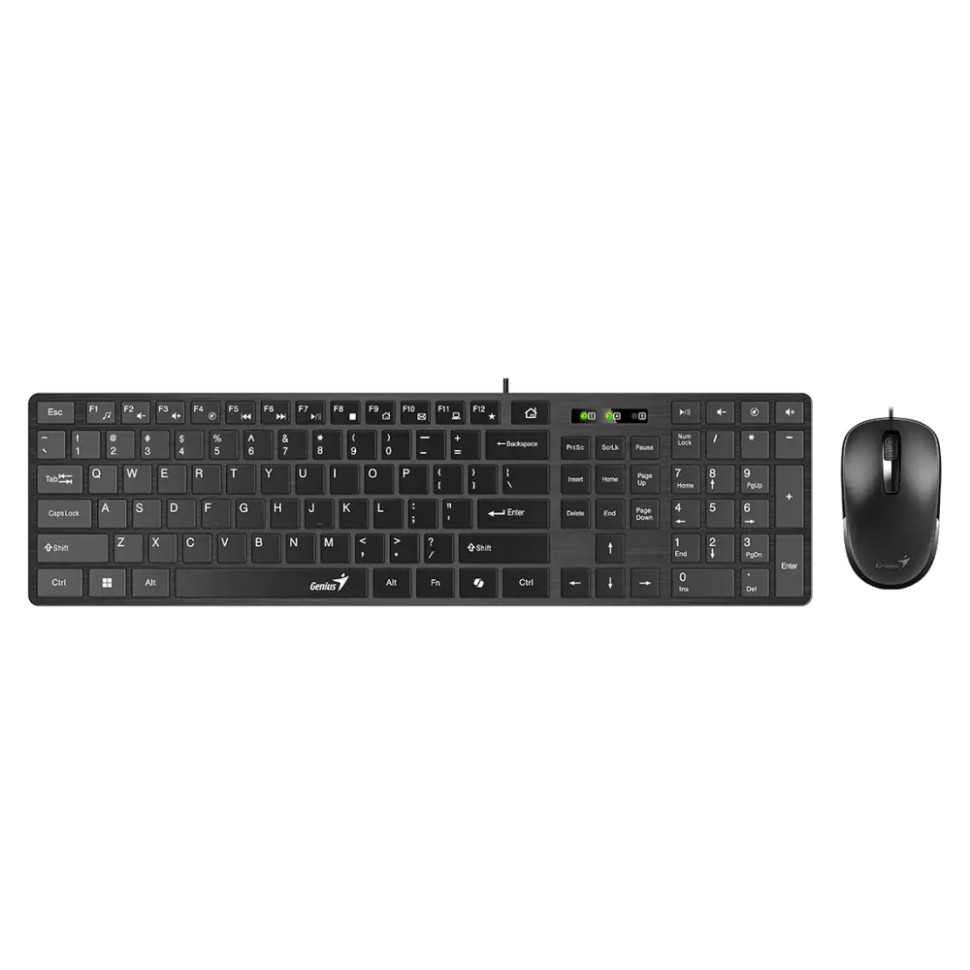 Клавиатура проводная Genius SlimStar 126, 109кл, USB, Черный
