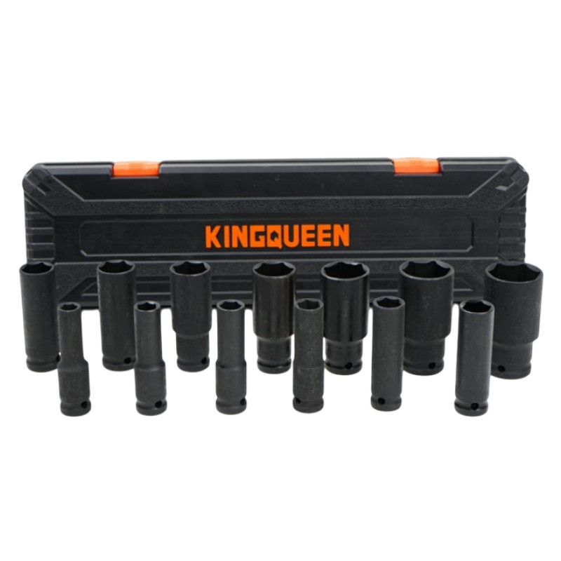 Набор удлиненных ударных головок KINGQUEEN WIB-206, 13 пред, 10-32 мм, 1/2 DR