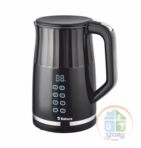 Чайник электрический SAKURA SA-2173DBK (Объем 1.7л; Мощность 1850-2000Вт; Индикатор;Подсветка)