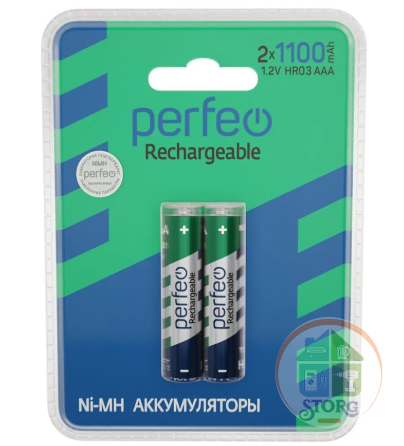 Аккумулятор Perfeo AAA1100mAh/2BL Пластик