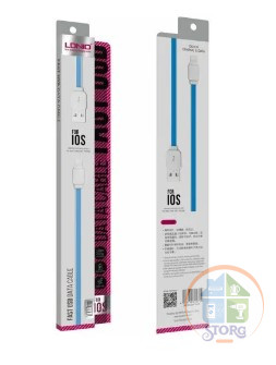 LDNIO XS-07/ USB кабель Lightning/ 1m/ 2.1A/ медь: 60 жил/ Blue