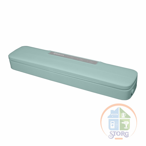 Вакууматор SAKURA SA-7902М, 80Вт, мятный, 375x82x46 мм, время упаковки 6-15 сек