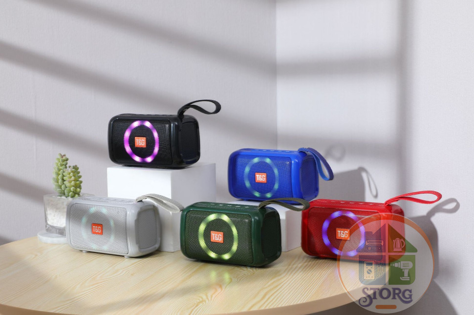Портативная колонка  BT193 с bluetooth (TF/USB/3,5 jack/RGB-подсветка)  Blue