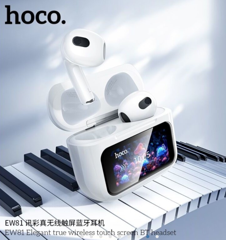 Беспроводные Bluetooth-наушники HOCO EW81 Elegant true wireless touch screen BT headset (белый) Беспроводные Bluetooth-наушники HOCO EW81 Elegant true wireless touch screen BT headset (белый)