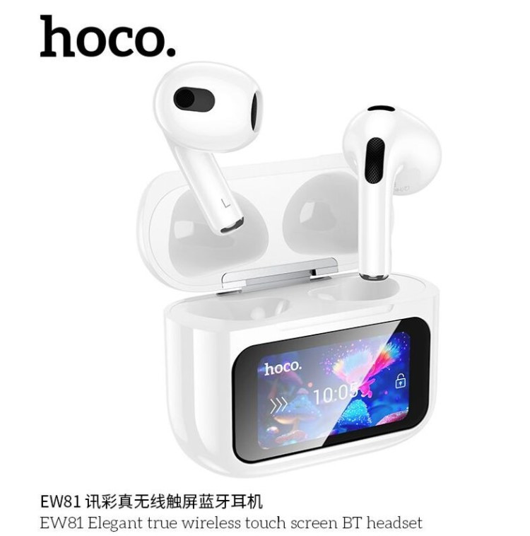 Беспроводные Bluetooth-наушники HOCO EW81 Elegant true wireless touch screen BT headset (белый) Беспроводные Bluetooth-наушники HOCO EW81 Elegant true wireless touch screen BT headset (белый)