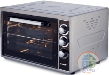 Духовой шкаф KRAFT KF-MO 3800GR, серый, объем 38л, 1500Вт, 320°, противень, таймер