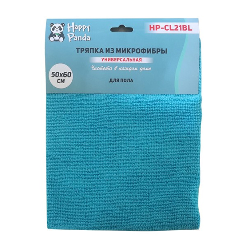 Тряпка для пола Happy Panda HP-CL21BL микрофибра, 50*60см, Бирюзовый