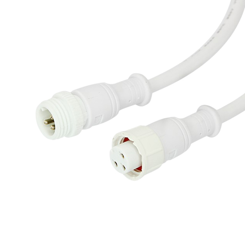 Соединительный кабель REXANT (3pin) герметичный (IP67) 3х0.5мм²  белый