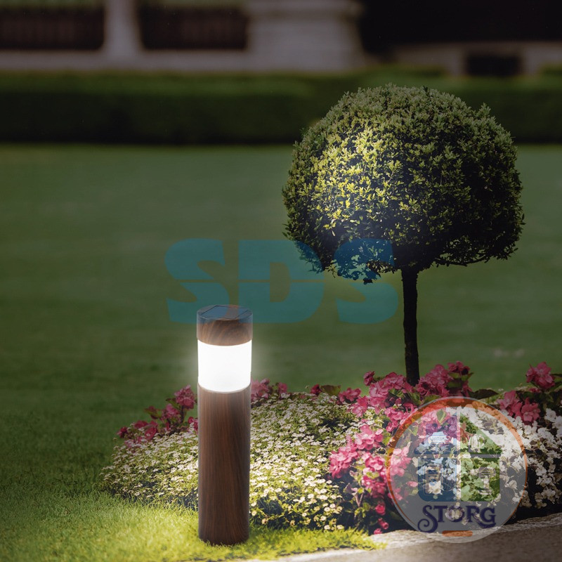 Светильник садовый LAMPER Кантри LED с текстурой дуба, с солнечной панелью и аккумулятором