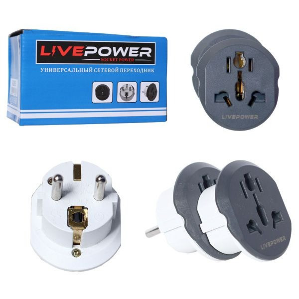 Переходник Евро вилка Live-Power K1616 Black (20pcs) Переходник Евро вилка Live-Power K1616 Black (20pcs)