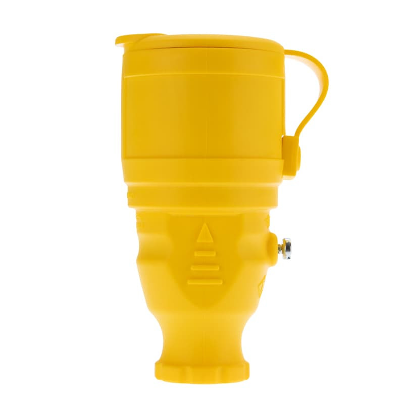 Розетка переносная влагозащищенная REXANT с крышкой 1 гнездо, с/з, 16А, IP54, каучук, желтый