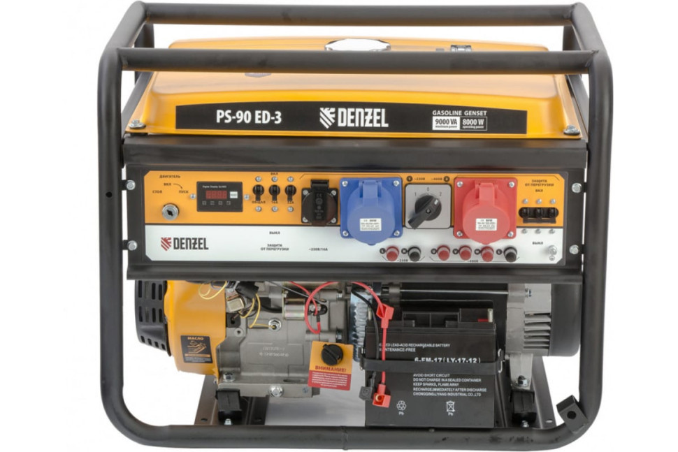 Генератор бензиновый DENZEL PS-90ED-3 (9,0кВт, трехфазный, 230В/400В, 25л, электростартер) Генератор бензиновый DENZEL PS-90ED-3 (9,0кВт, трехфазный, 230В/400В, 25л, электростартер)