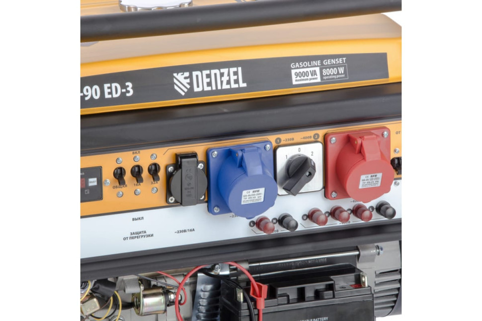 Генератор бензиновый DENZEL PS-90ED-3 (9,0кВт, трехфазный, 230В/400В, 25л, электростартер) Генератор бензиновый DENZEL PS-90ED-3 (9,0кВт, трехфазный, 230В/400В, 25л, электростартер)