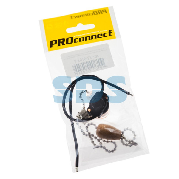 Выключатель для БРА PROconnect c проводом и деревянным наконечником, silver Инд