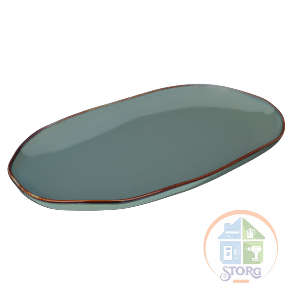 Блюдо овальное Ivlev Chef Органика, 30х18x3см, фарфор, серый