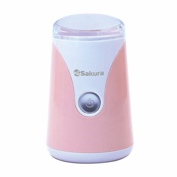 АКЦИЯ! Кофемолка SAKURA SA-6157P, белый/пудровый, 150Вт, загрузка 50г