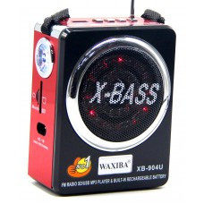 Радиоприемник WAXIBA+USB+SD+фонарик+аккумулятор+светомузыка XB-904U