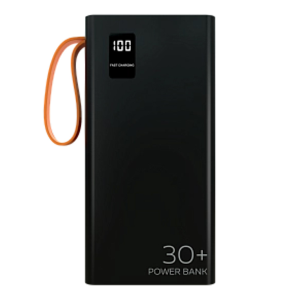Внешний аккумулятор Power Bank More choice PB22-30, 30000 мАч, 2хUSB‑A, 2,1А, LED, фонарик, Черный