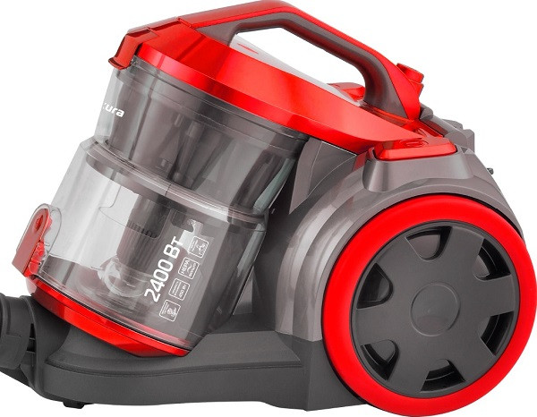 Пылесос SAKURA SA-8315R (Красный; Мощность 2400Вт/всасыв.450Вт; Без мешка; HEPA-фильтр; Пылесос SAKURA SA-8315R (Красный; Мощность 2400Вт/всасыв.450Вт; Без мешка; HEPA-фильтр;