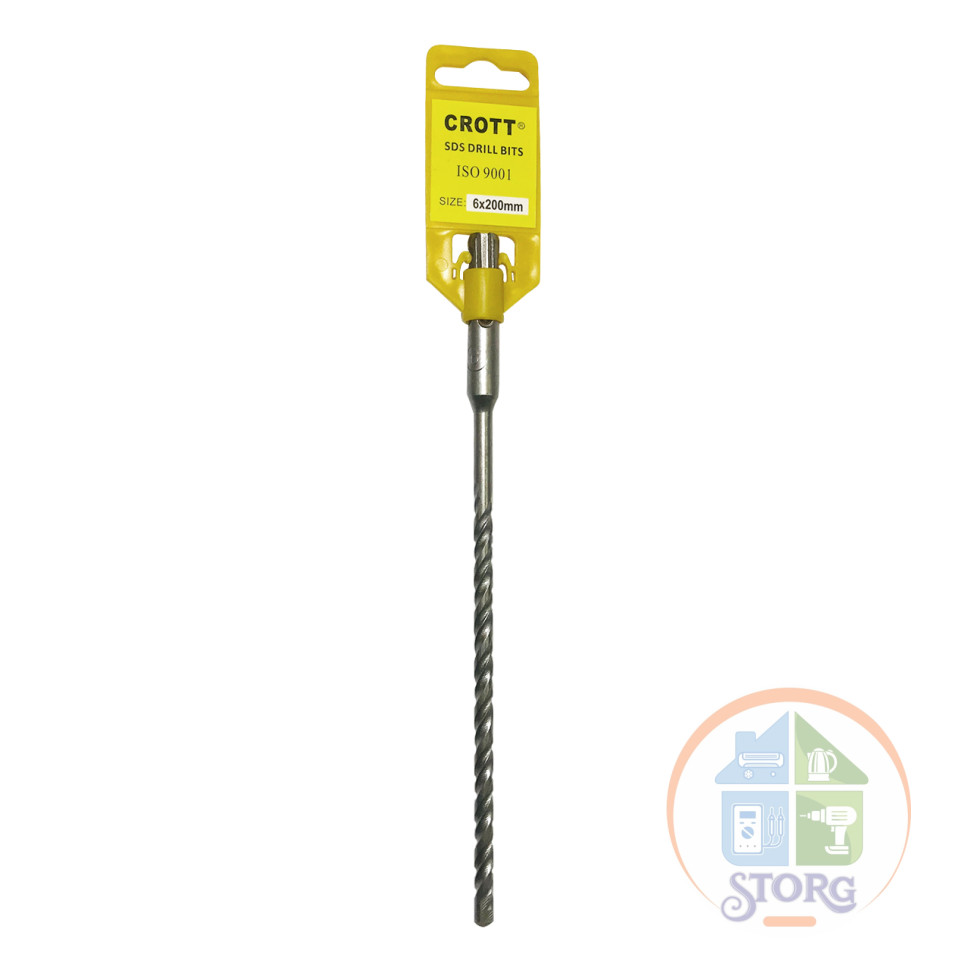 Бур по бетону с хвостовиком 6*200 мм,  "CROTT"