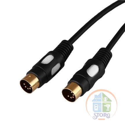 Шнур DIN 5PIN - DIN 5PIN, 1,5м, Gold REXANT