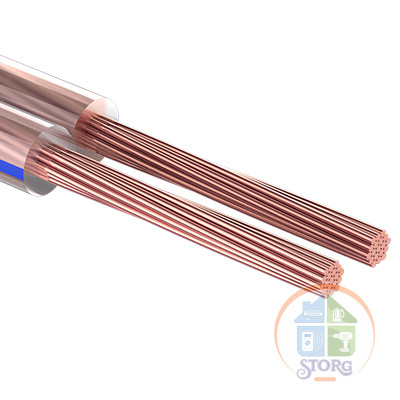 Кабель акустический 2х0,35мм², прозрачный BLUELINE, мини-бухта 5м REXANT