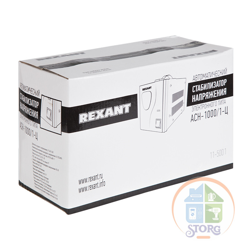 Стабилизатор напряжения релейный REXANT AСН-1000/1-Ц (1 кВт, 140-260В, 12 мес гарантия)