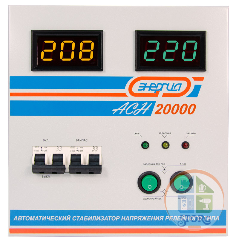 Стабилизатор напряжения релейный ЭНЕРГИЯ АСН 20000 (20000ВА, 140-260В, 3 года гарантия)