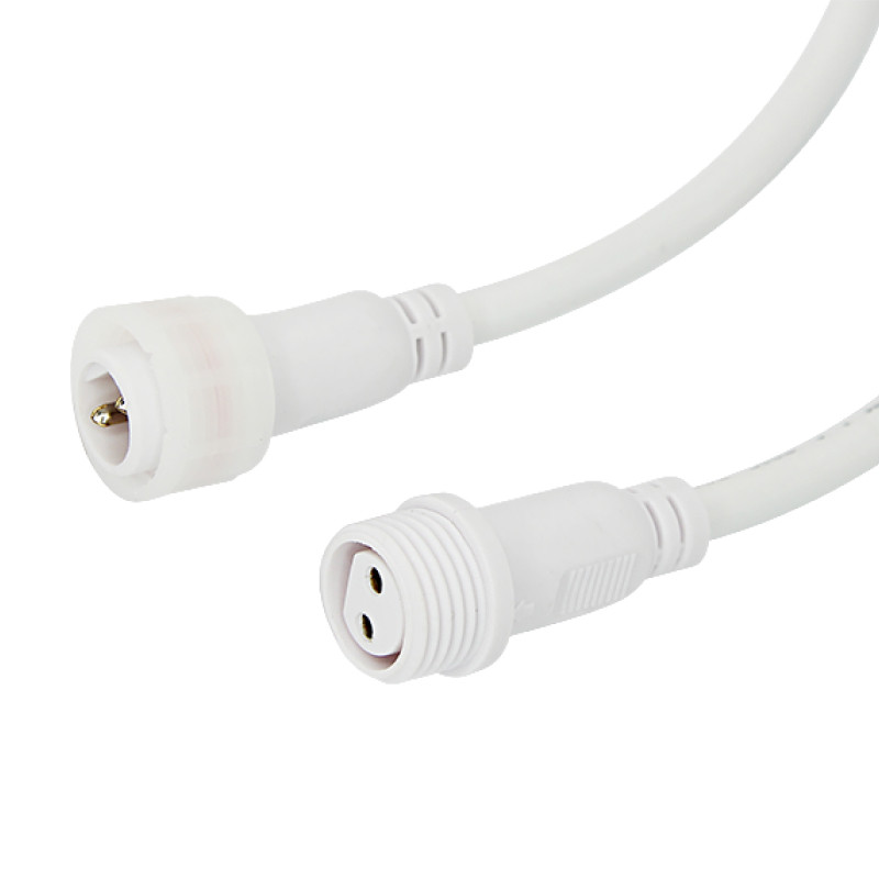 Соединительный кабель REXANT (2pin) герметичный (IP67) 2х1,0мм²  белый