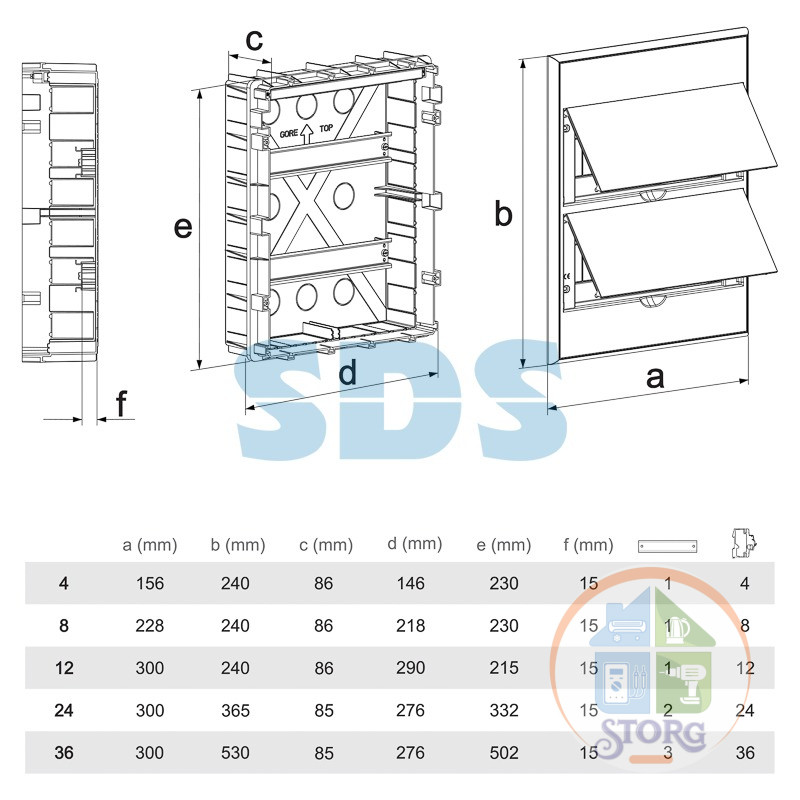 Бокс пластиковый KRANZ ЩРВ-П-12 IP41 белый встраиваемый 300х240х100 мм