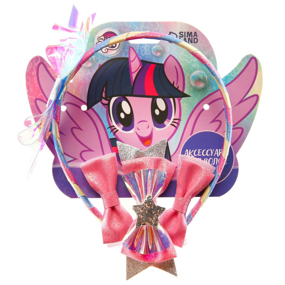 Аксессуары для волос, ободок, заколки 3шт "Искорка", My Little Pony