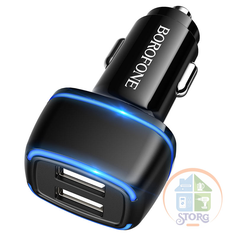 АЗУ Borofone BZ14 Max ambient light 5V/2,4A 2USB, black