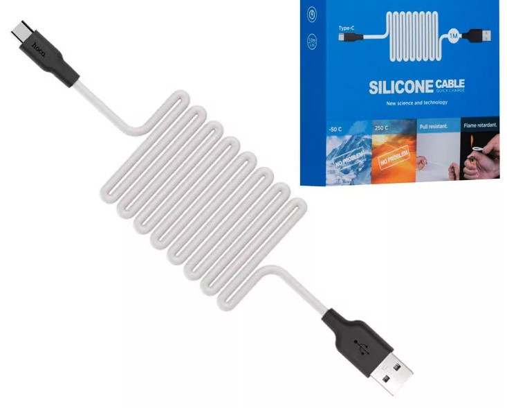 USB Кабель силиконовый Deespi DS56i Lightning 1000mm (White) Silicone 120W