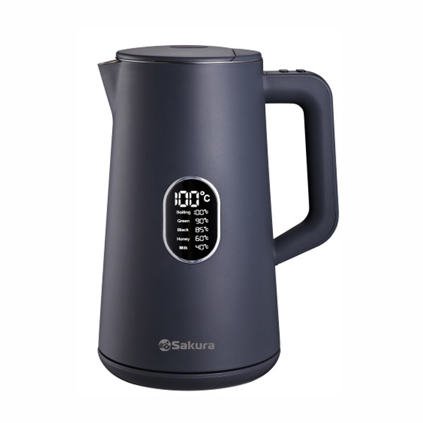 Чайник электрический SAKURA SA-2171G Premium (Серый; Объем 1.5л; Мощность 1800Вт; Нерж.сталь/Пласт)