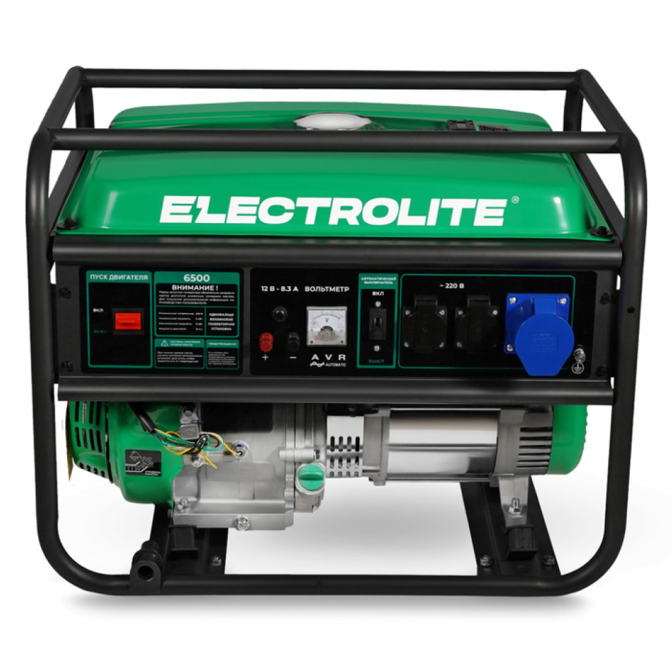 Генератор бензиновый ELECTROLITE 6500 ( 5/6кВт,ручной стартер, двиг. 389 куб.см, бак 25л, 80 кг)