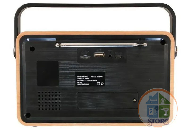 Радиоприемник Ретро РHAIRUN HR-503BT, 22х10х14 см, +Bluetooth+USB+SD+аккумулятор 18650