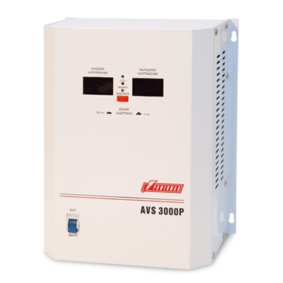 Стабилизатор напряжения релейный POWERMAN AVS 3000 P (настен., 3000ВА, 110-260В, КПД:98%, 1-фаза)