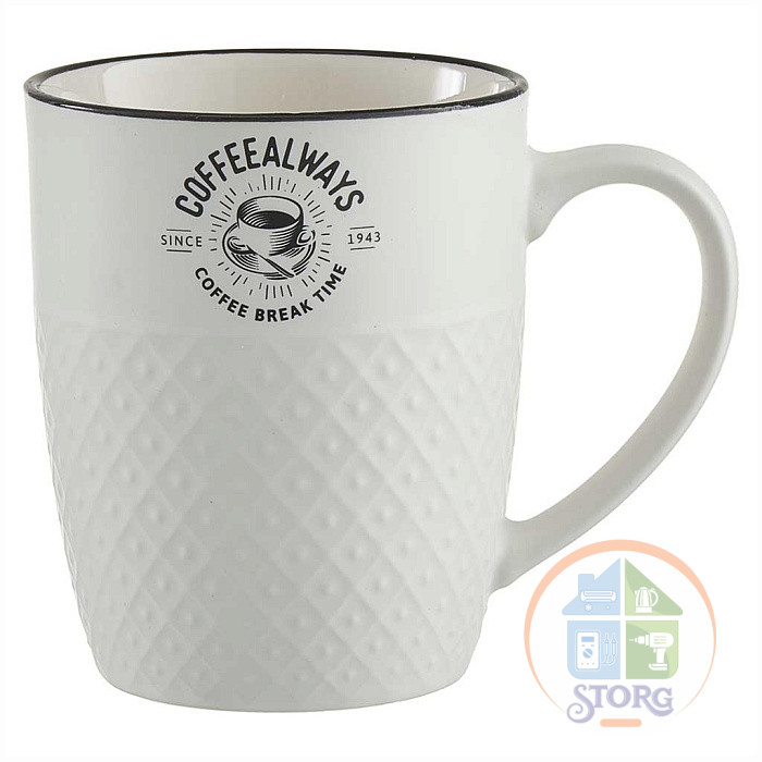 Кружка Rosario Ф18-028L 380 мл. "Coffee always"