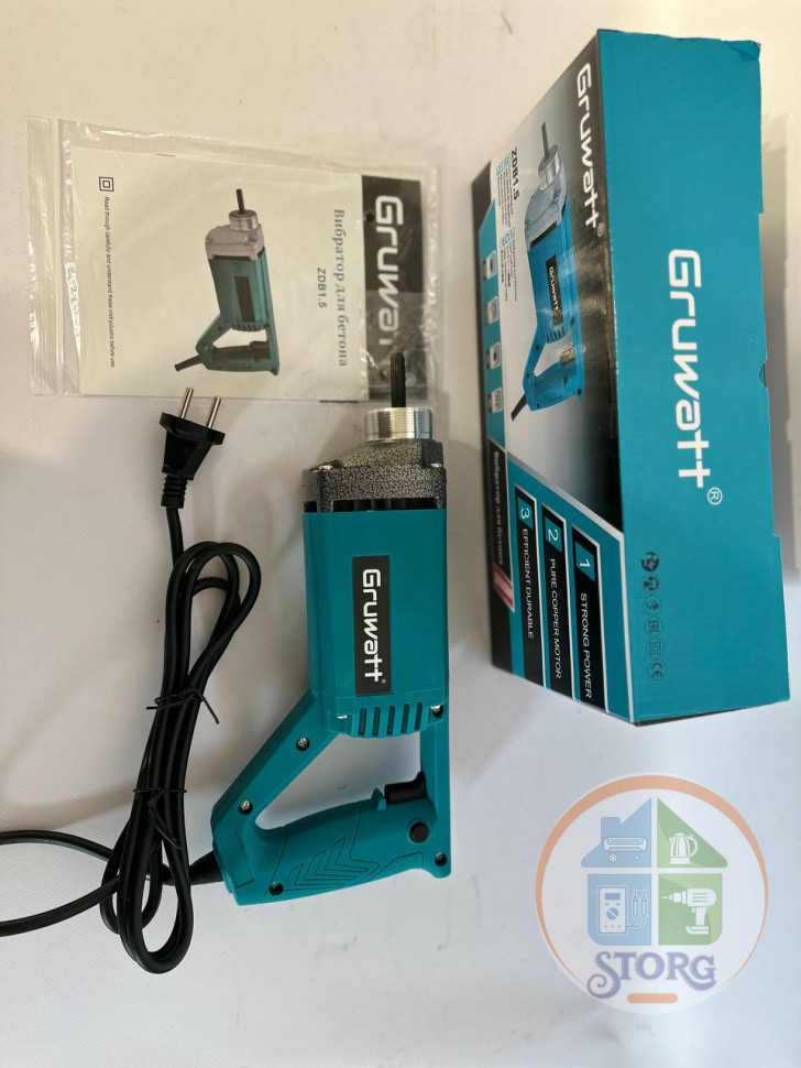 Вибратор для бетона 316U Gruwatt ZDB1.5, 220В/1600, 50 Гц, 1600 Вт
