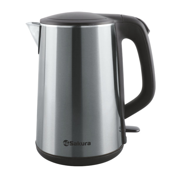 Чайник электрический SAKURA SA-2156S (Черный/Серый; Объем 1.8л; Мощность 1800Вт; Нерж.сталь; Диск)