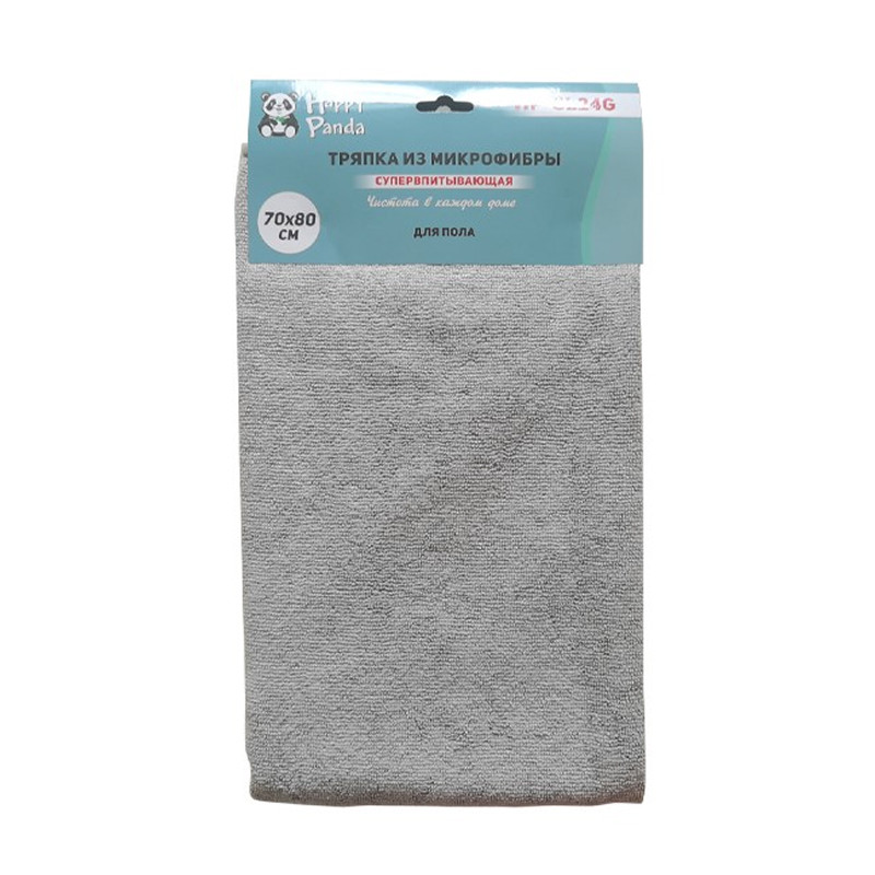 Тряпка для пола Happy Panda HP-CL24G микрофибра, 70*80см, Серый
