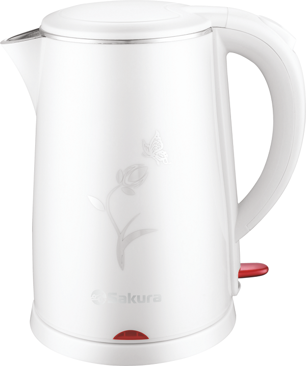 Чайник электрический SAKURA SA-2159W (Белый; Объем 1.8л; Мощность 2000Вт; Нерж.сталь/Пластик; Диск)