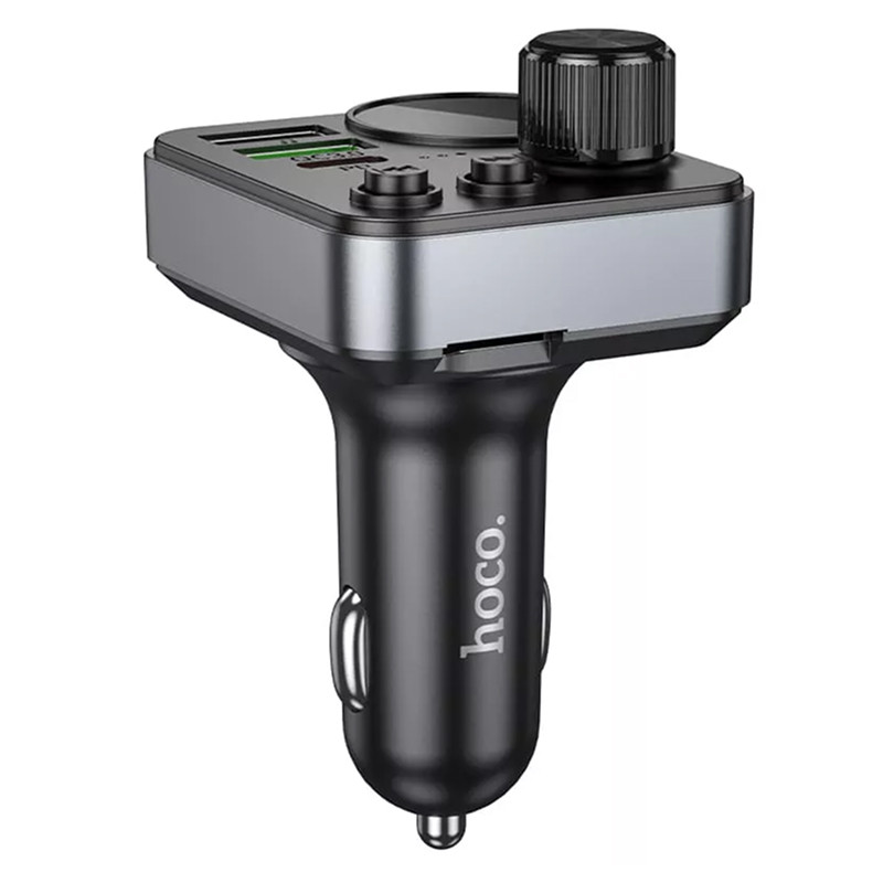 АЗУ Bluetooth FM Трансмиттер HOCO E86 Alegria 48W dual port PD30W+QC3.0 Черный