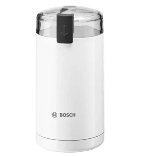 Кофемолка BOSCH TSM6A011W мощность 180 Вт, вместимость 75 г, пластик, белая Кофемолка BOSCH TSM6A011W мощность 180 Вт, вместимость 75 г, пластик, белая